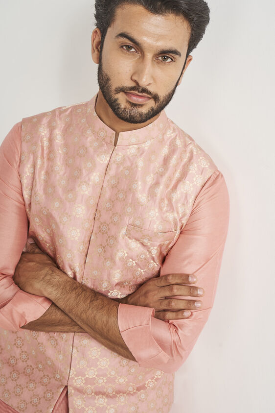Nirved Nehru Jacket, Pink, image 7