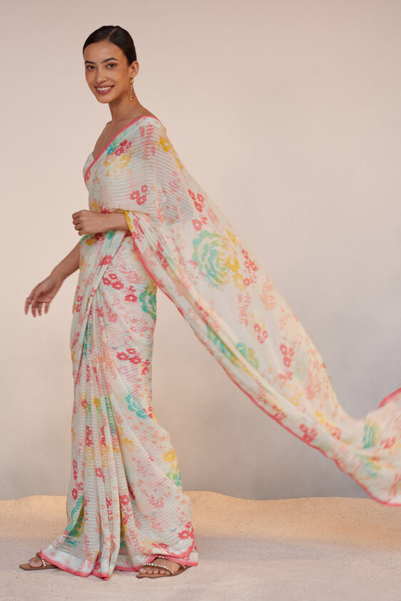 Lolana Saree Set - White, White, image 2