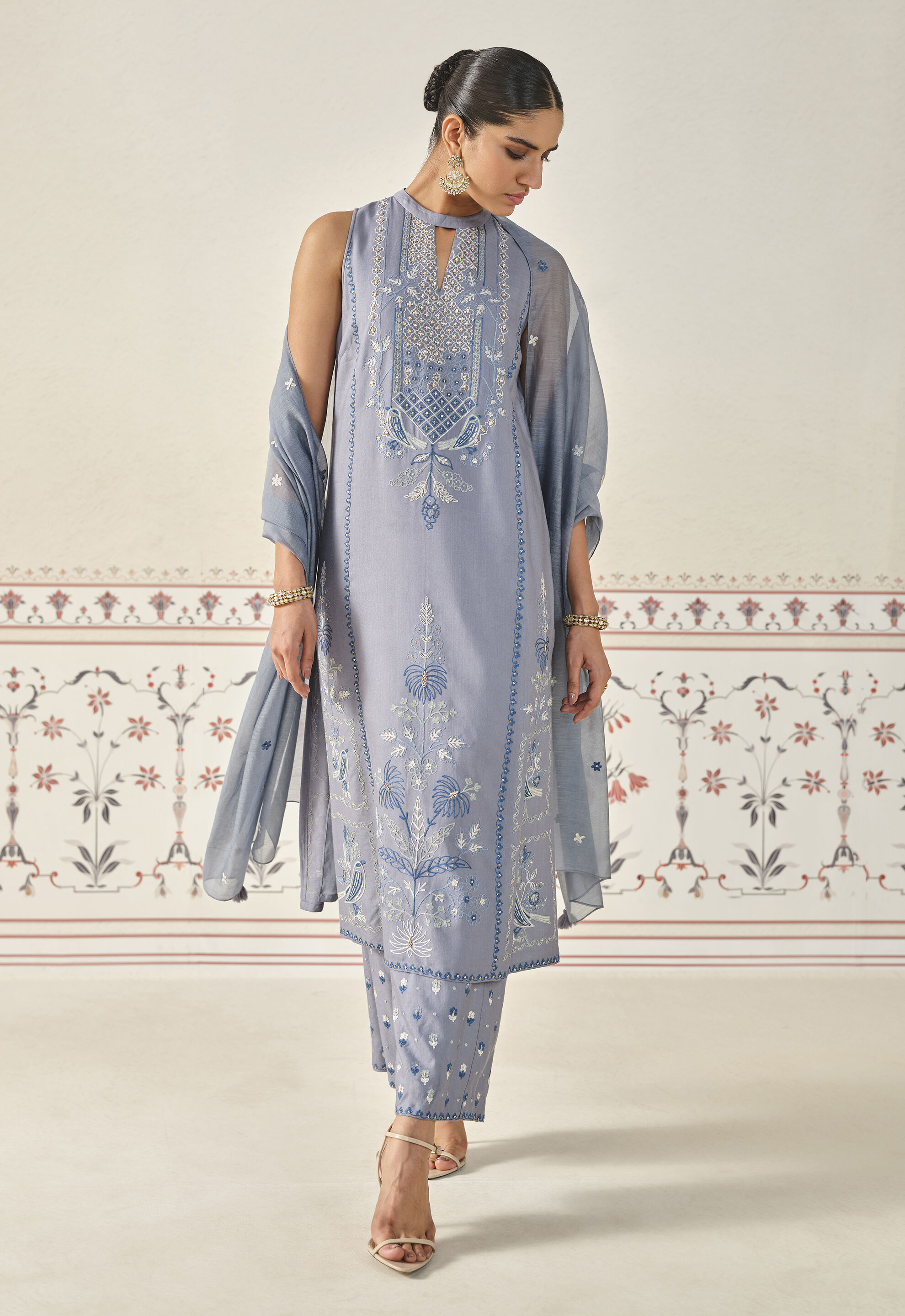 Silk suit sets online new arrivals