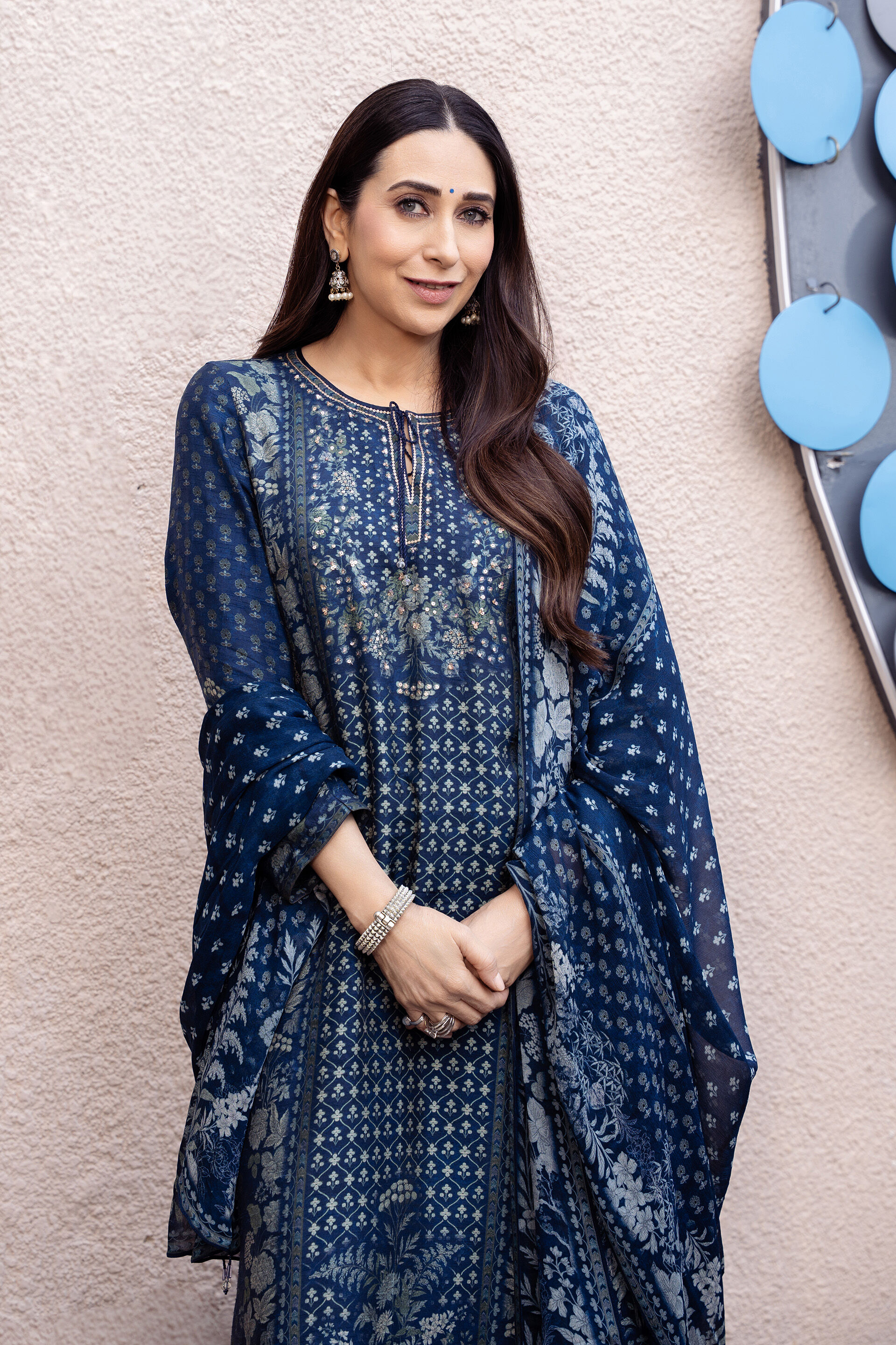 Kriti Printed Suit Set in Blue, , image 5