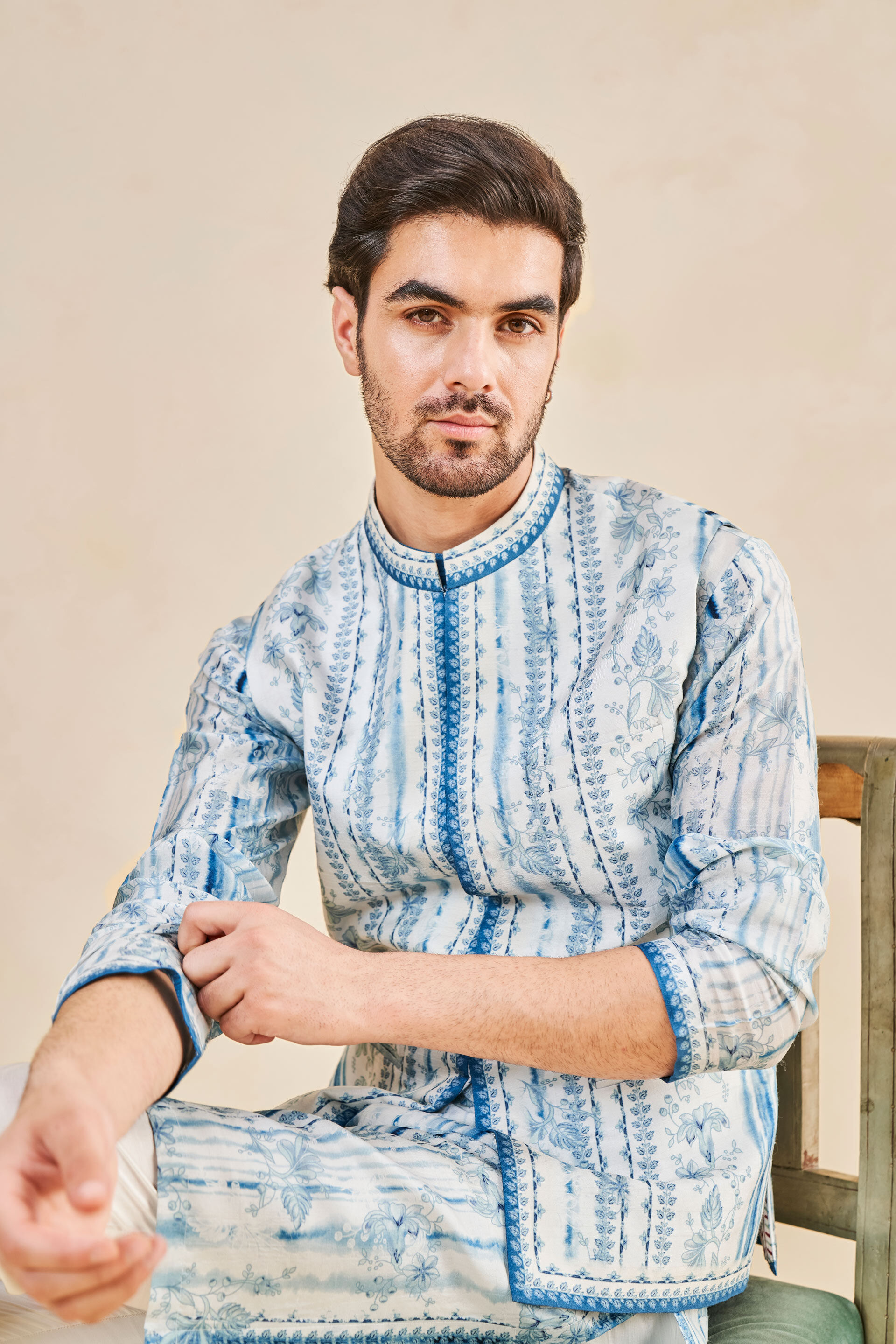Denim nehru jacket shop