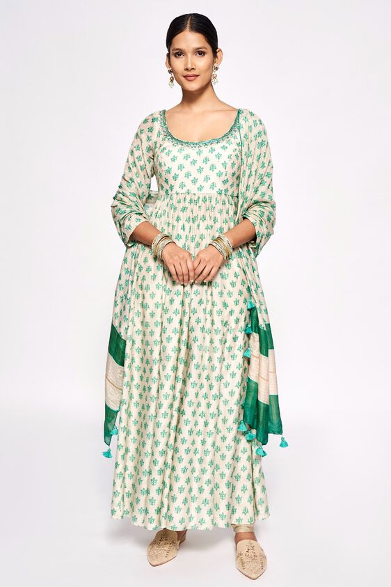 1 - Hoor Anarkali Set – Green, image 1