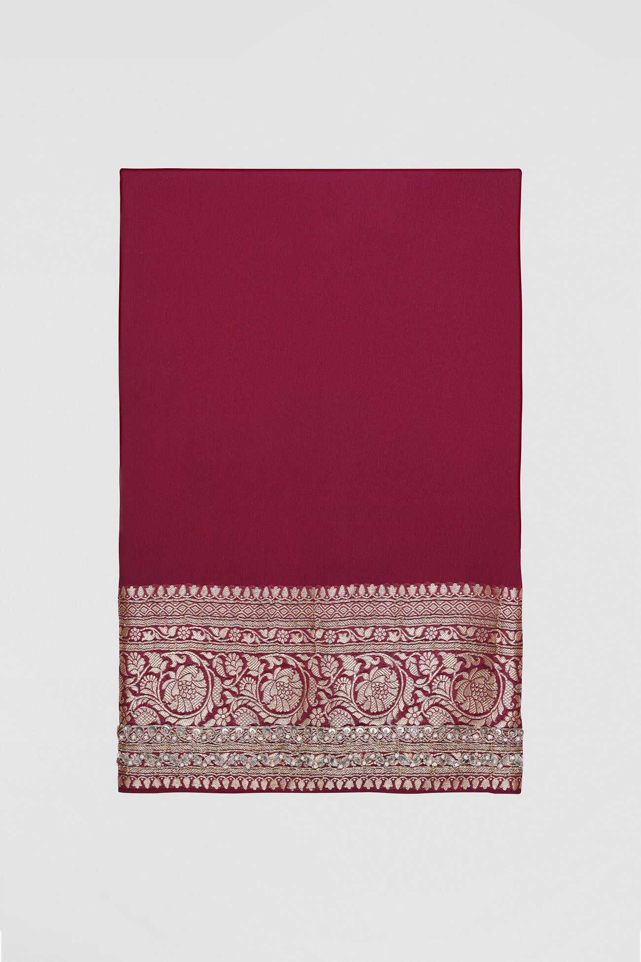 Upadhriti Handwoven Benarasi Silk Saree - Maroon, Maroon, image 9