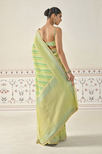 Trayi Handwoven Benarasi Silk Saree - Green, Lime, image 2