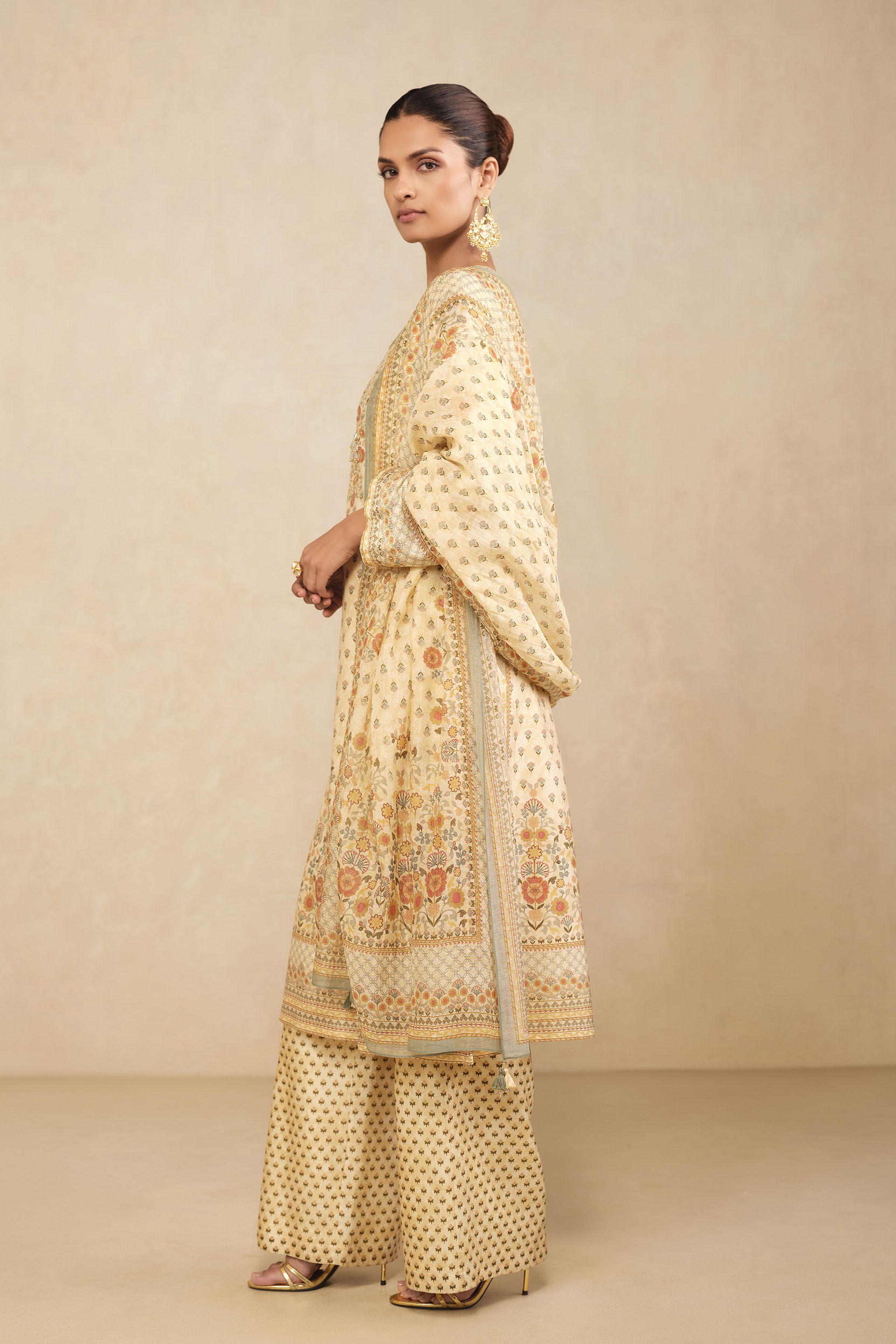 Misbah Kurta Set - Yellow, Yellow, image 3