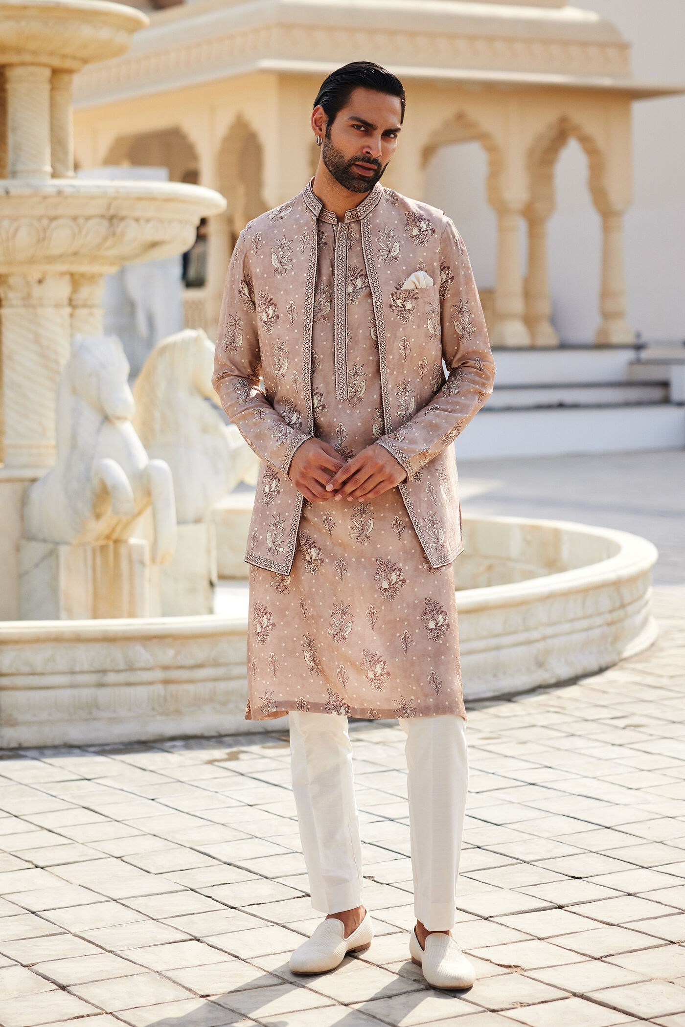 Simal Nehru Jacket - Taupe