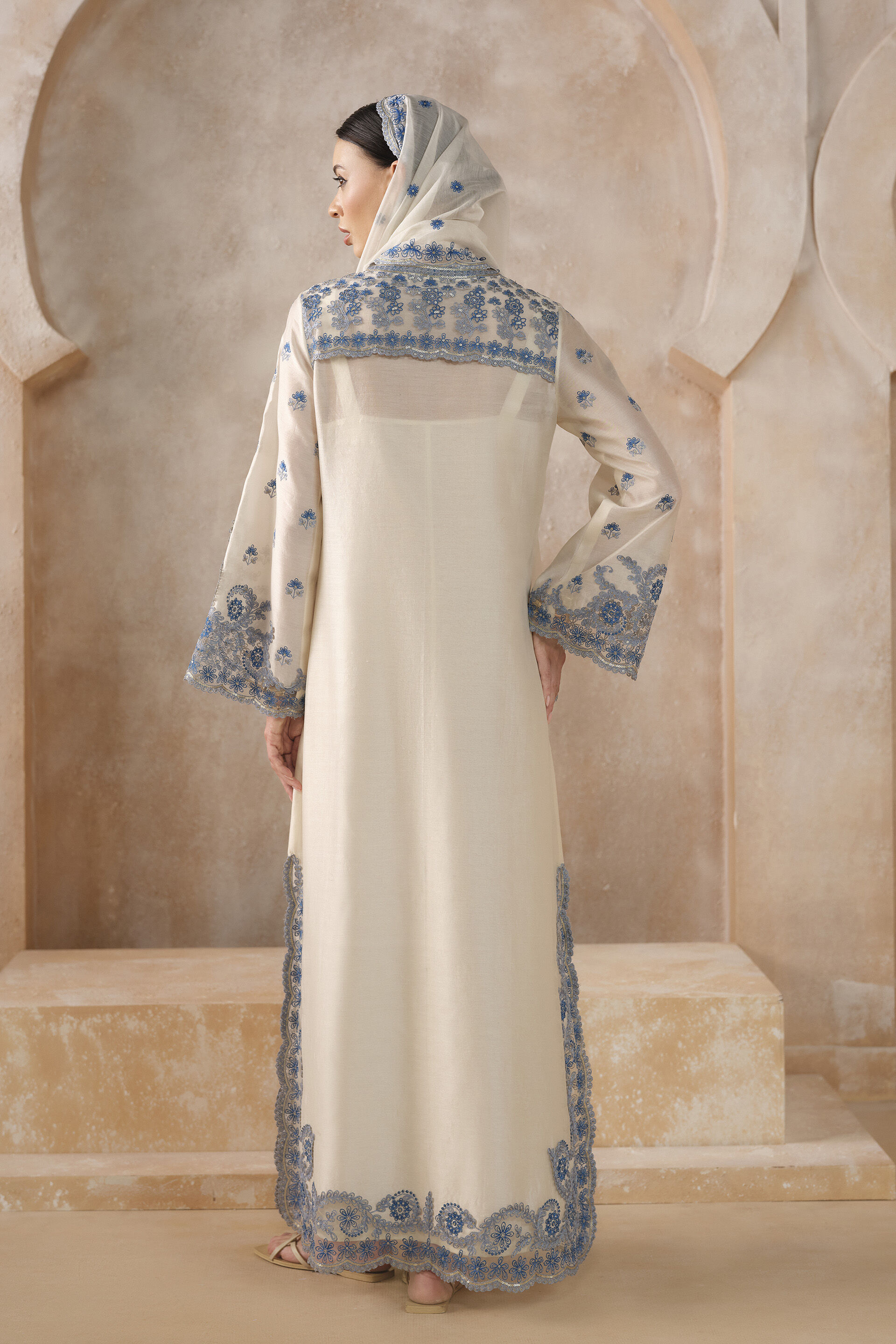 Bellerose Embroidered Silk Kaftan - White