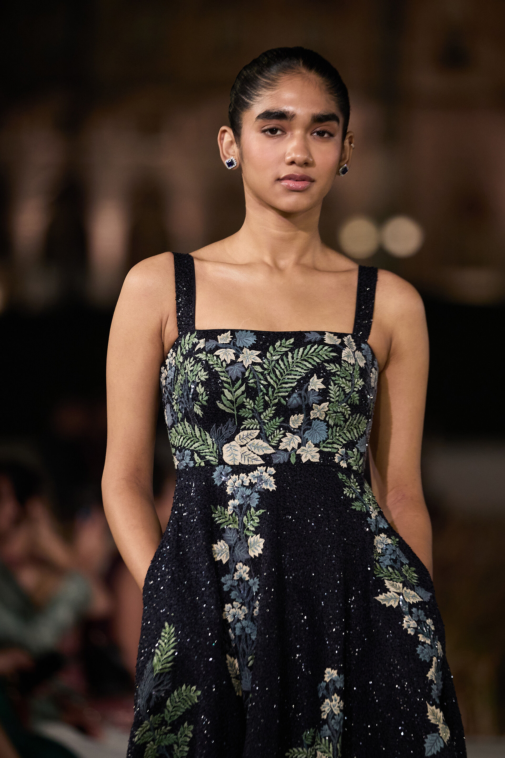 Fenrir Embroidered Silk Dress - Blue