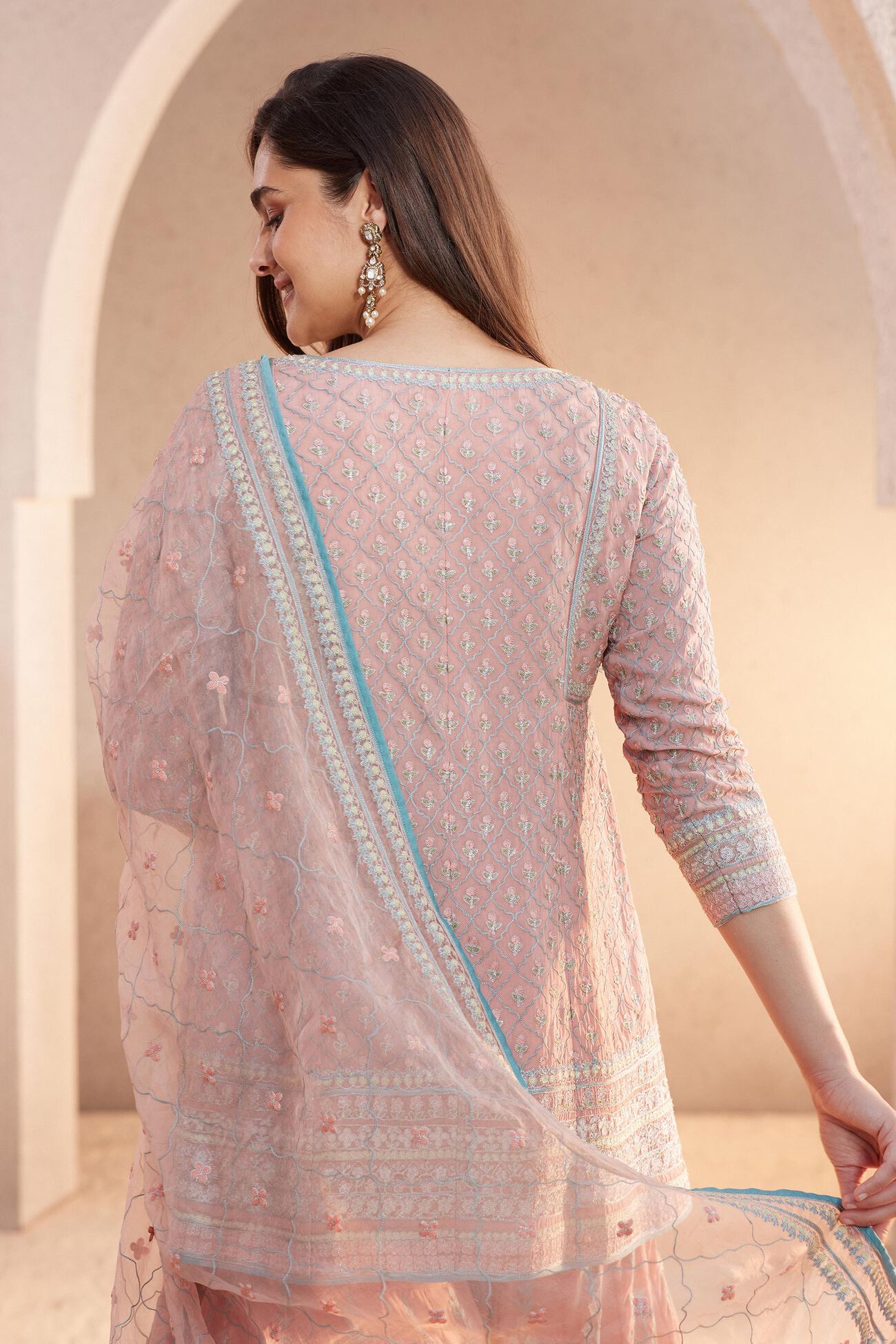 Ashreen Aari Embroidered Suit Set - Blush, Blush, image 5