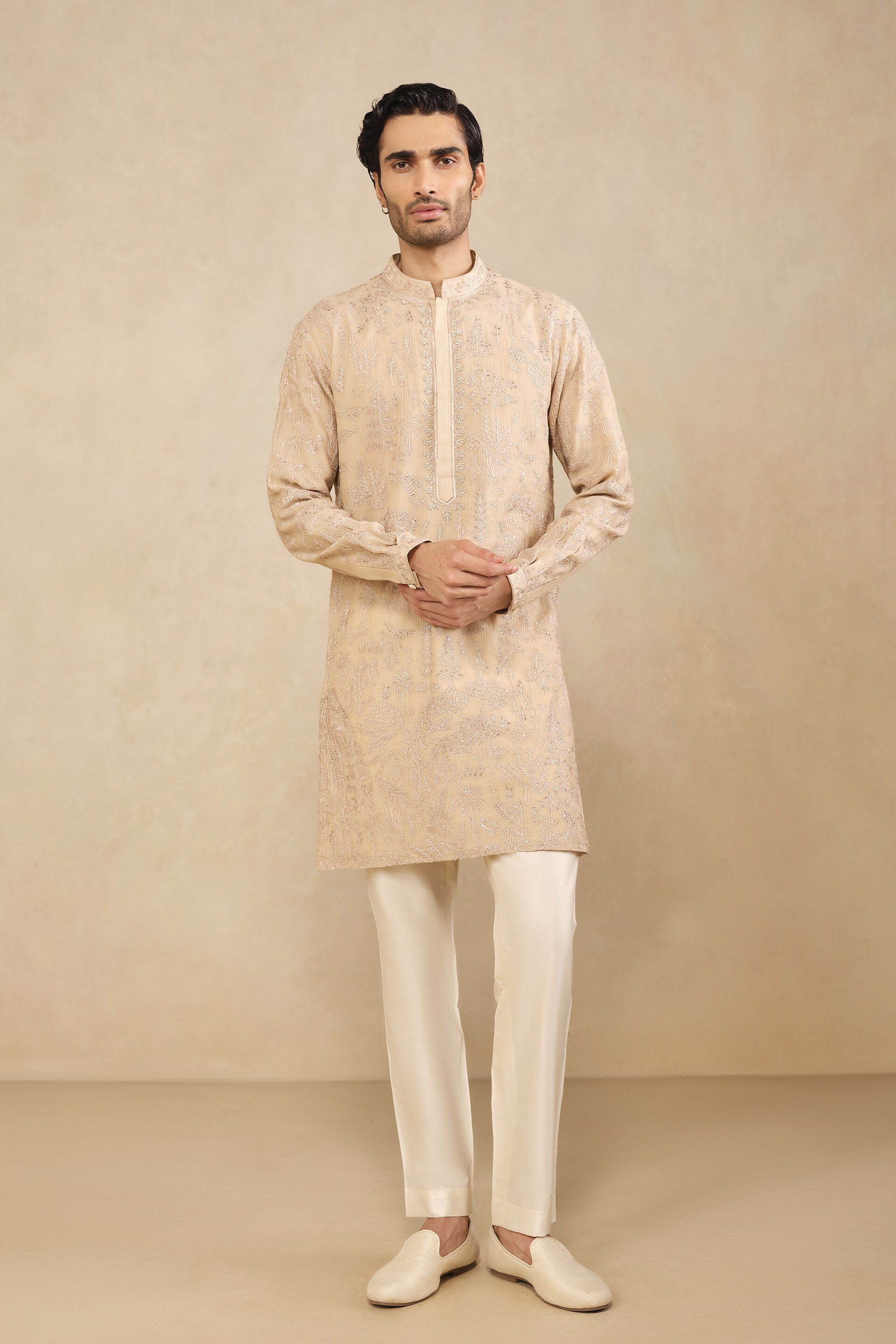 Adyant Embroidered Kurta - Salmon
