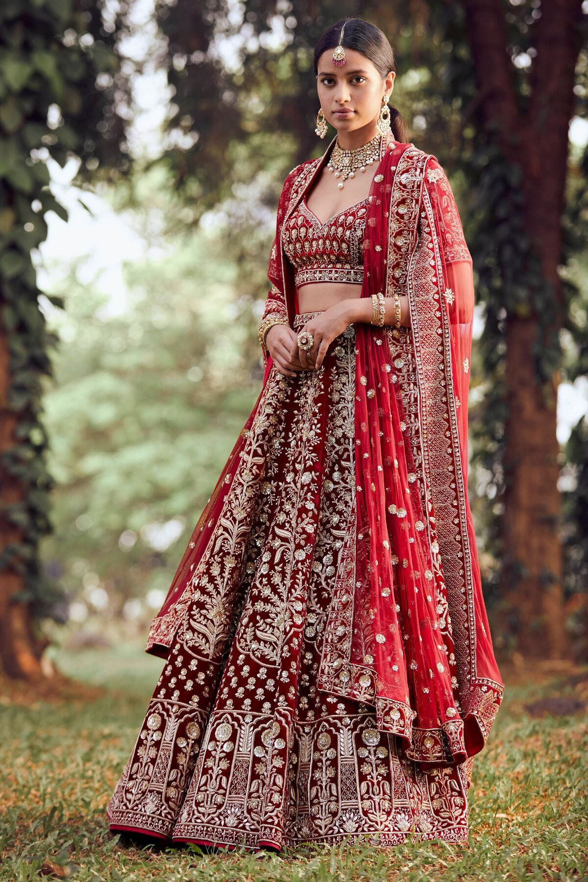 Buy Bridal Deepa Lehenga Set – Red Online from Anita Dongre