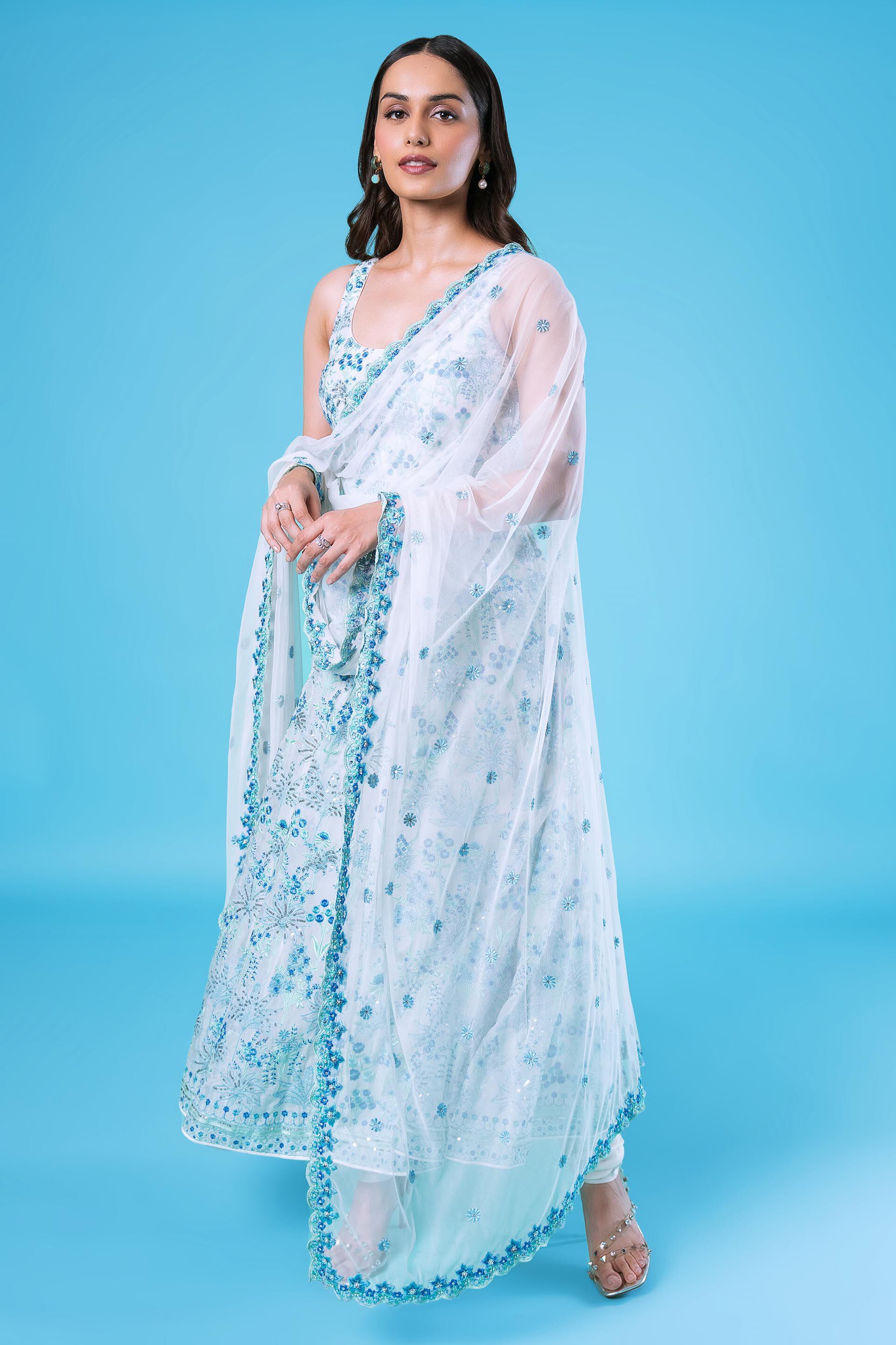 Periwinkle Suit Set- White, , image 1