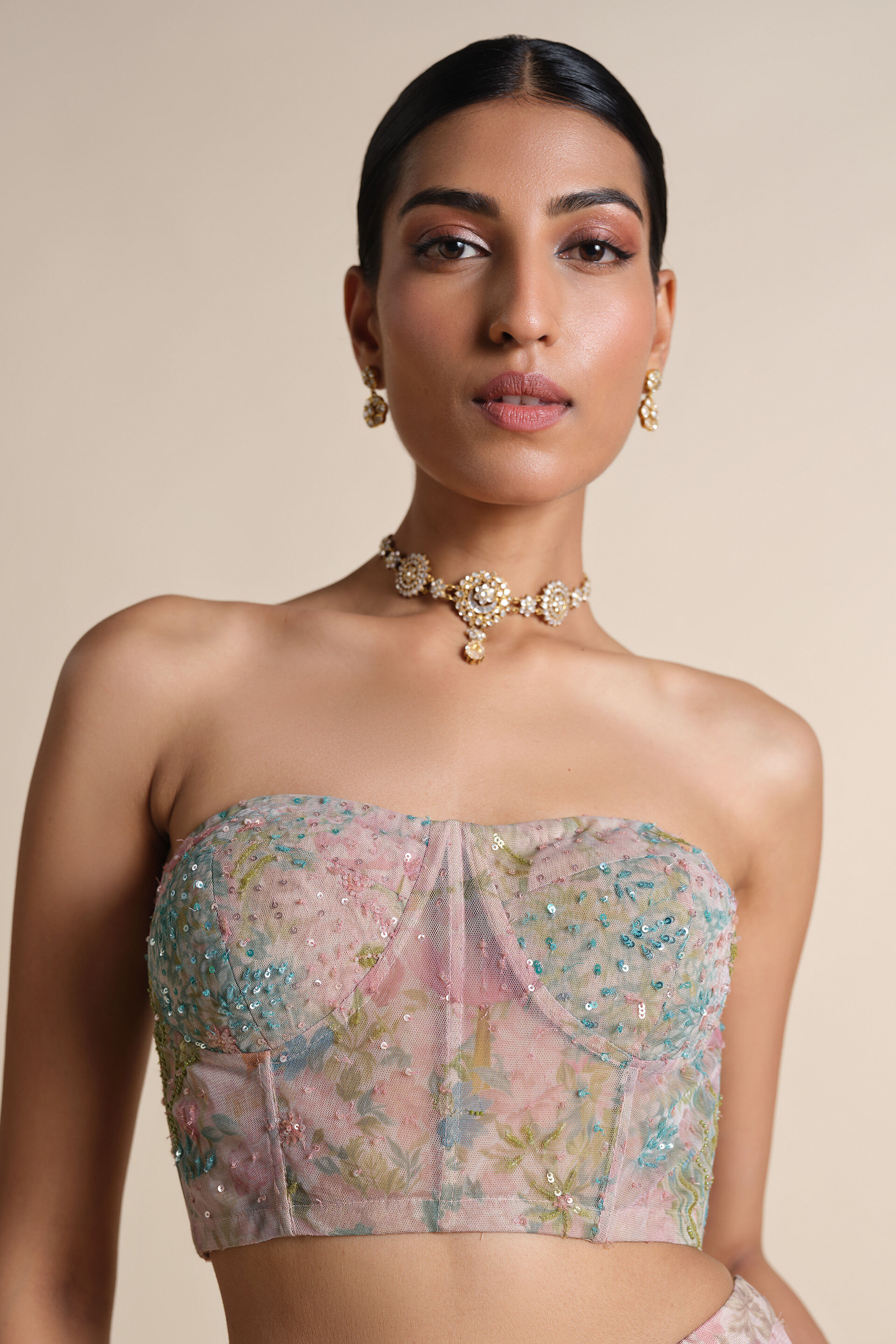 Levana Sequin Choli - Powder Blue