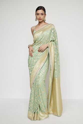 Rekhmina Benarasi Saree - Aqua, , image 1