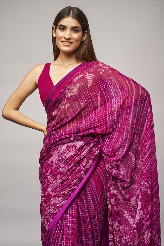 Midha Saree - Purple, , image 7
