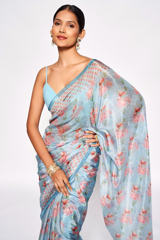 4 - Rimi Saree - Powder Blue, image 4