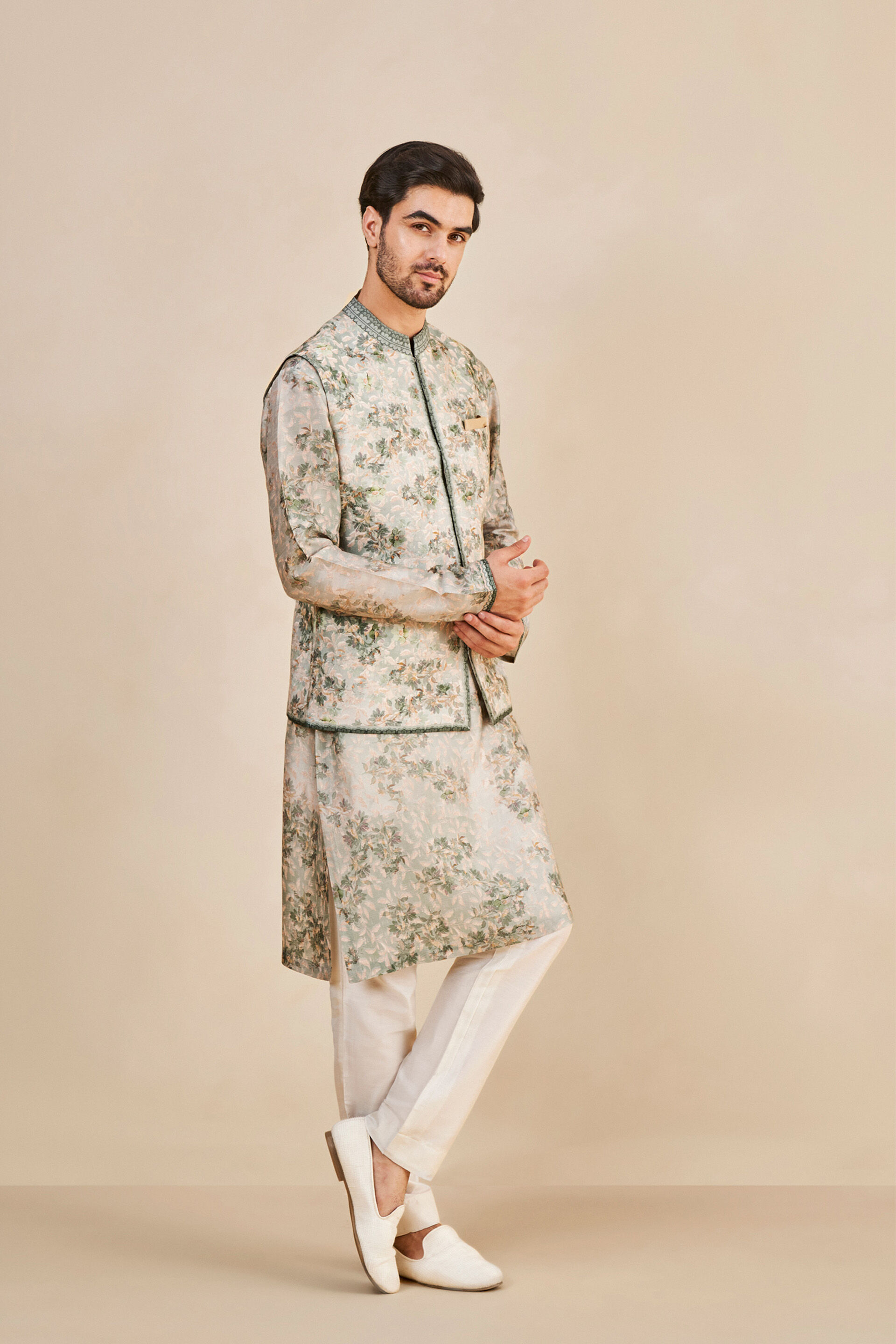 Aranyam Nehru Jacket - Sage