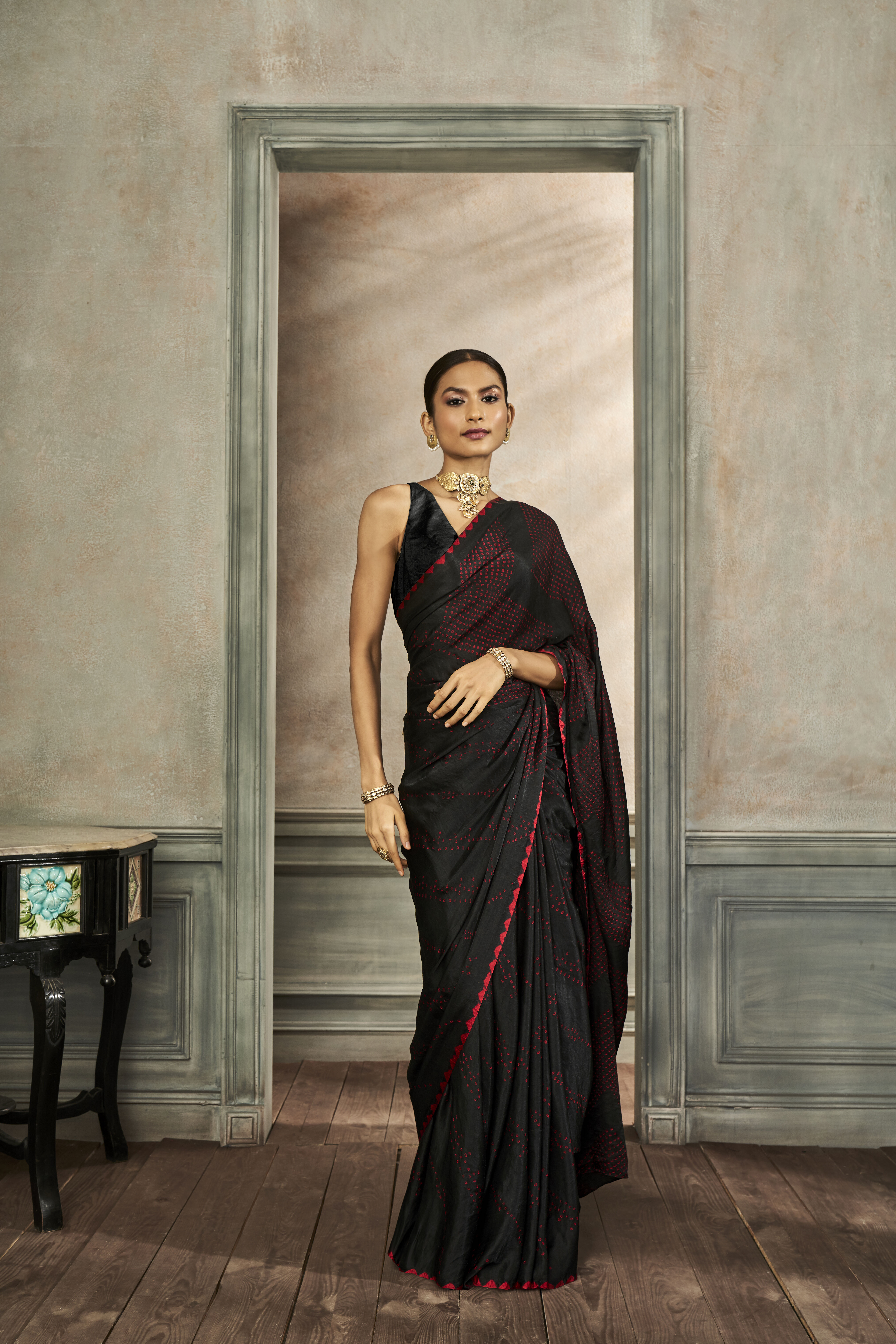 Deetya Bandhani Silk Saree, , image 3