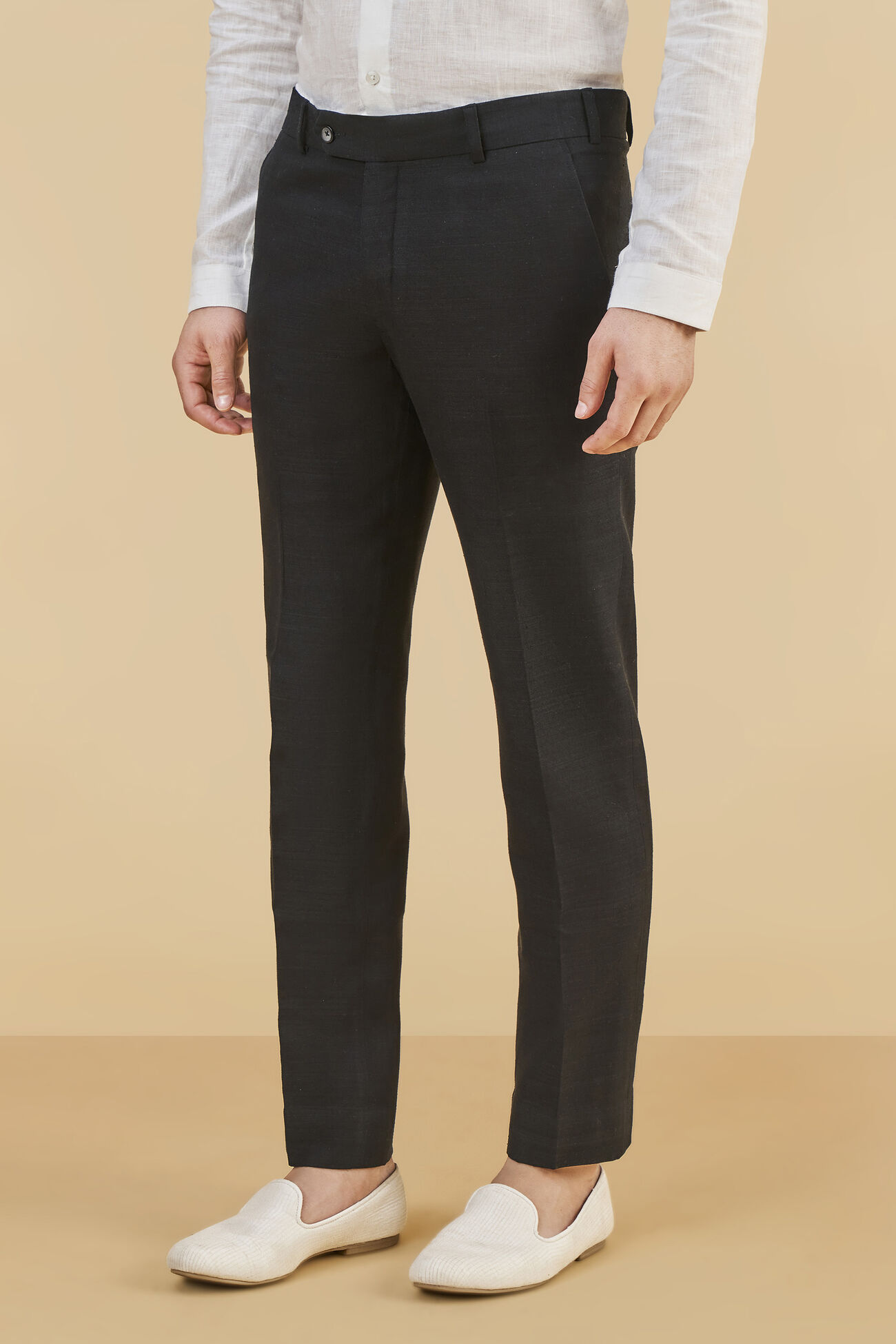 Silk Trousers, Black, image 2