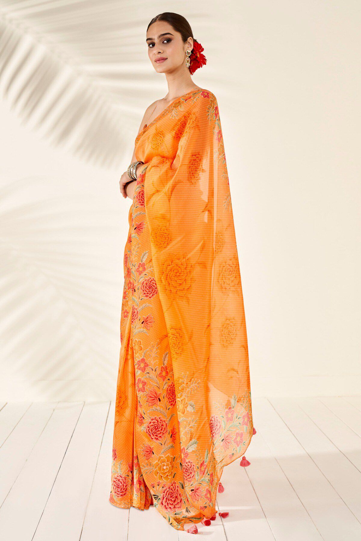 Anya Saree - Orange, Orange, image 2