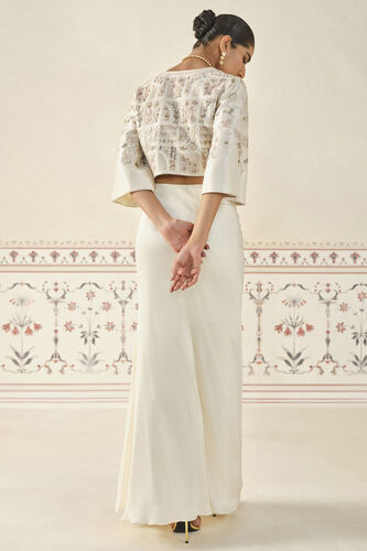 Mesnata Embroidered Skirt Set - Ivory, Ivory, image 6