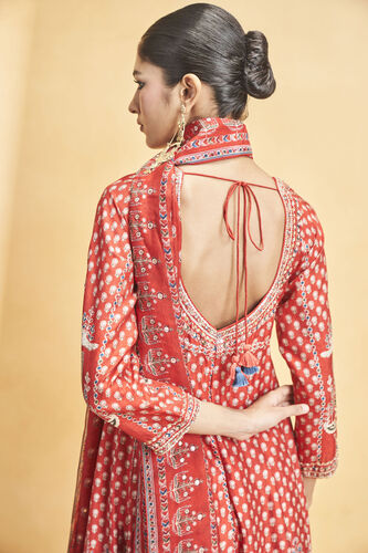 Naima Anarkali Set, Red, image 7