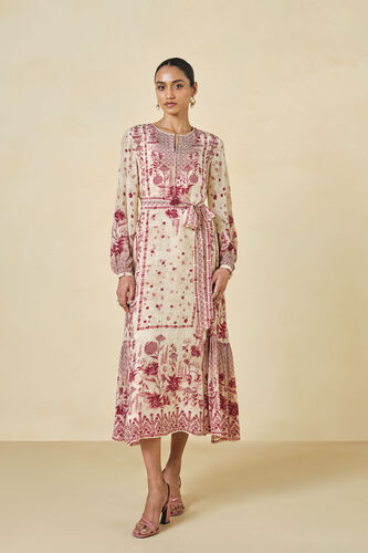Stefanski Printed Dress - Cream, Cream, image 1