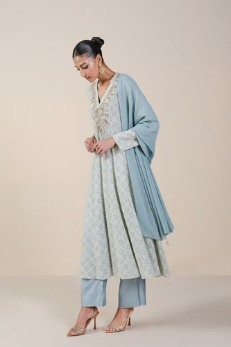 Josika Embroidered Georgette Suit Set - Blush, Powder Blue, image 2