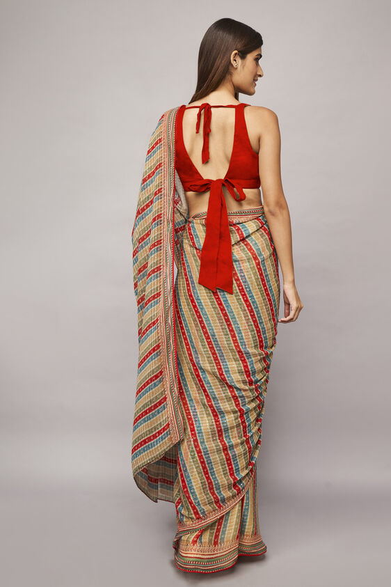 Alana Saree - Red, , image 3