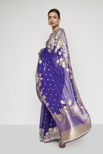 Kanak Benarasi Saree - Purple, , image 2