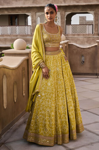 Nartakee Lehenga, Lime, image 1