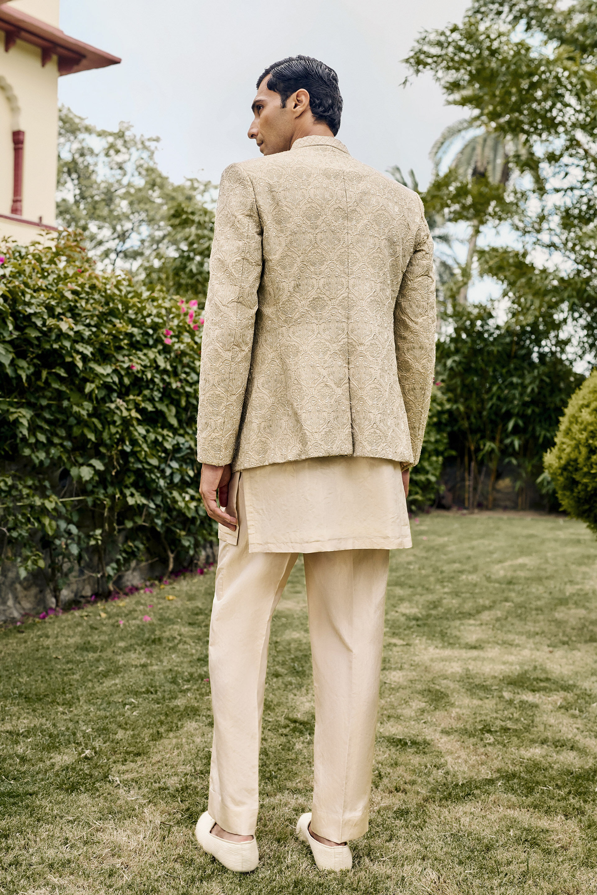 Hymn Embroidered Sherwani - Gold