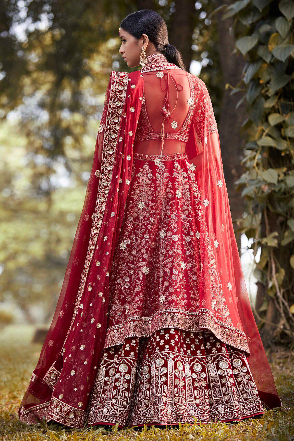 Shop Peach Embroidered Designer Lehenga with Dupatta Online in USA – Pure  Elegance
