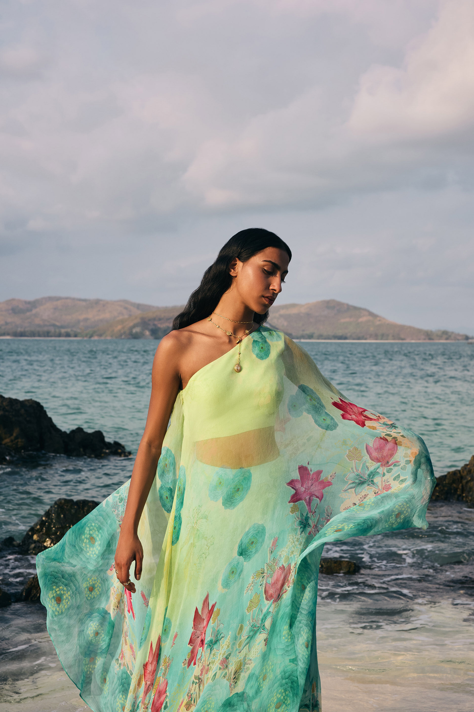 Skua Chiffon Palazzo Set - Yellow, Yellow, image 3