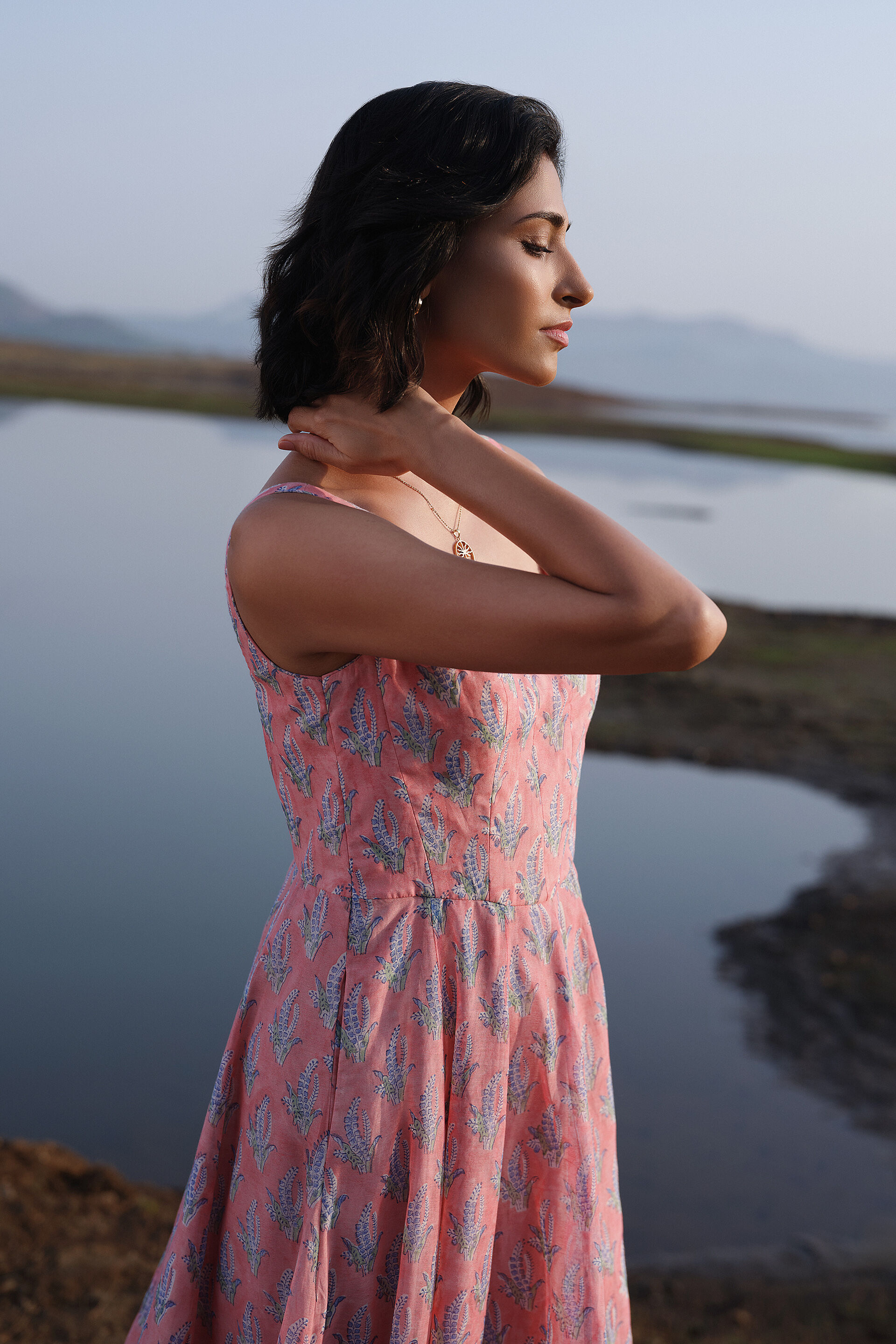 Seara Hand-block Printed Mul Dress - Pink, Pink, image 7