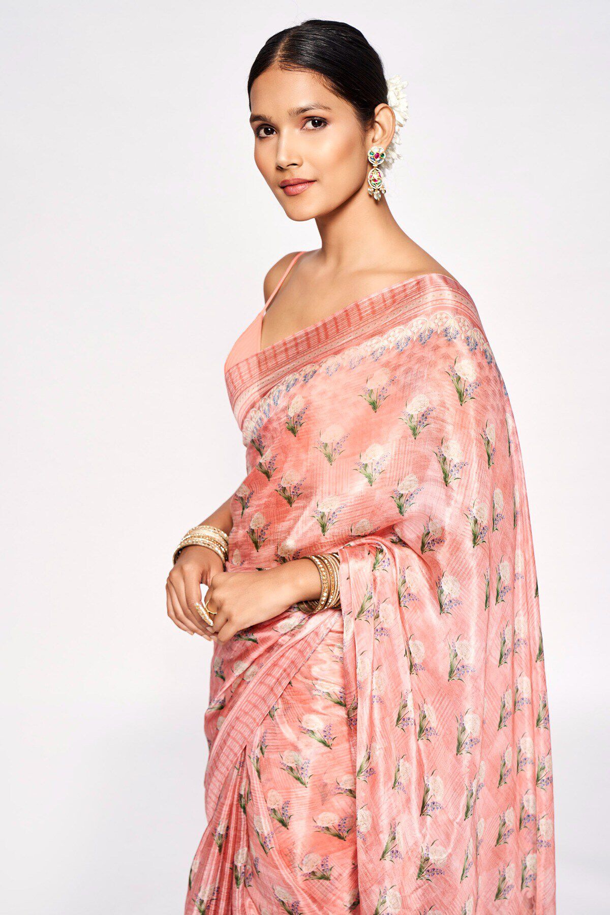 5 - Aazeen Saree &ndash; Peach, image 5
